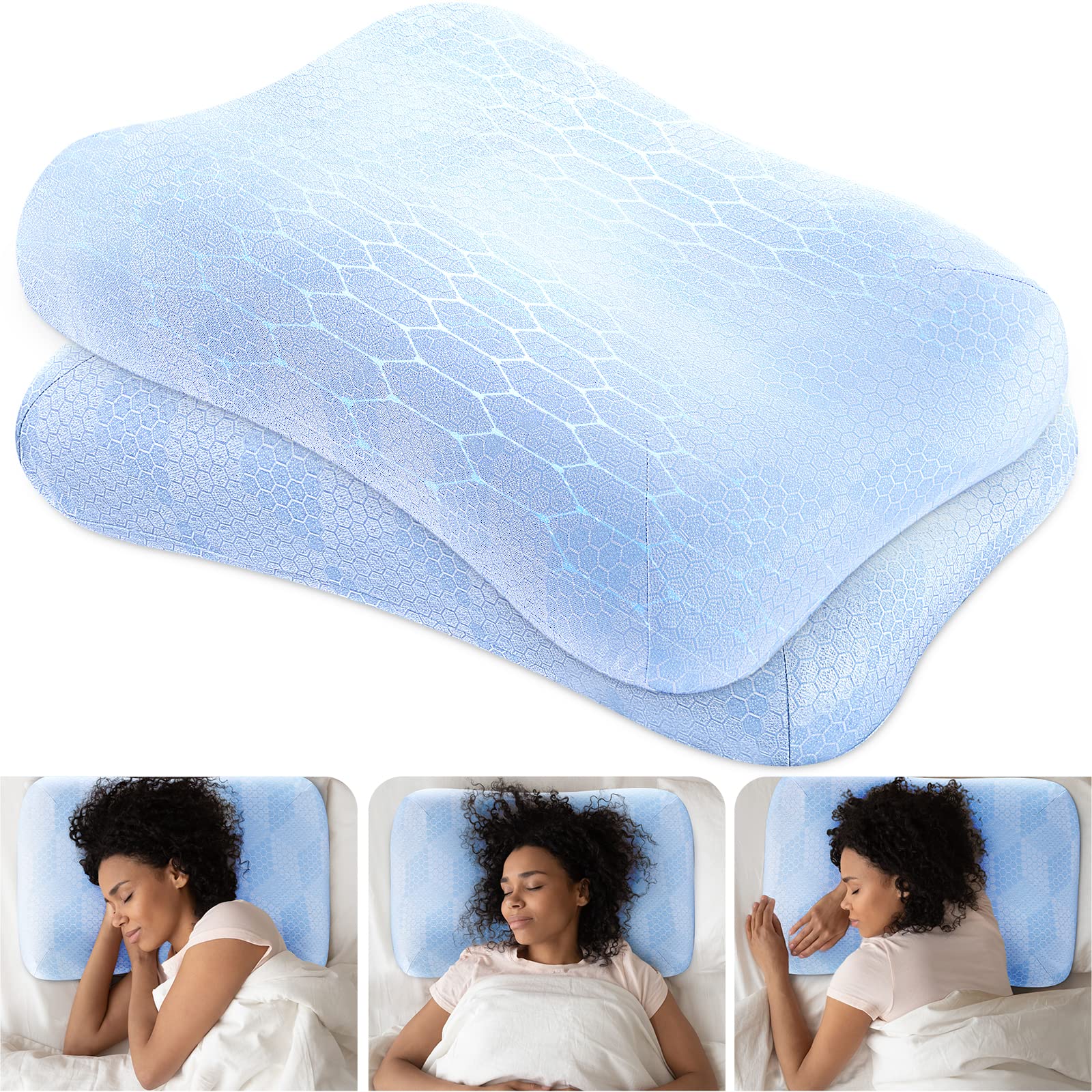 Amazon.com: inight Memory Foam Pillows 2 Pack, Contour Pillows for